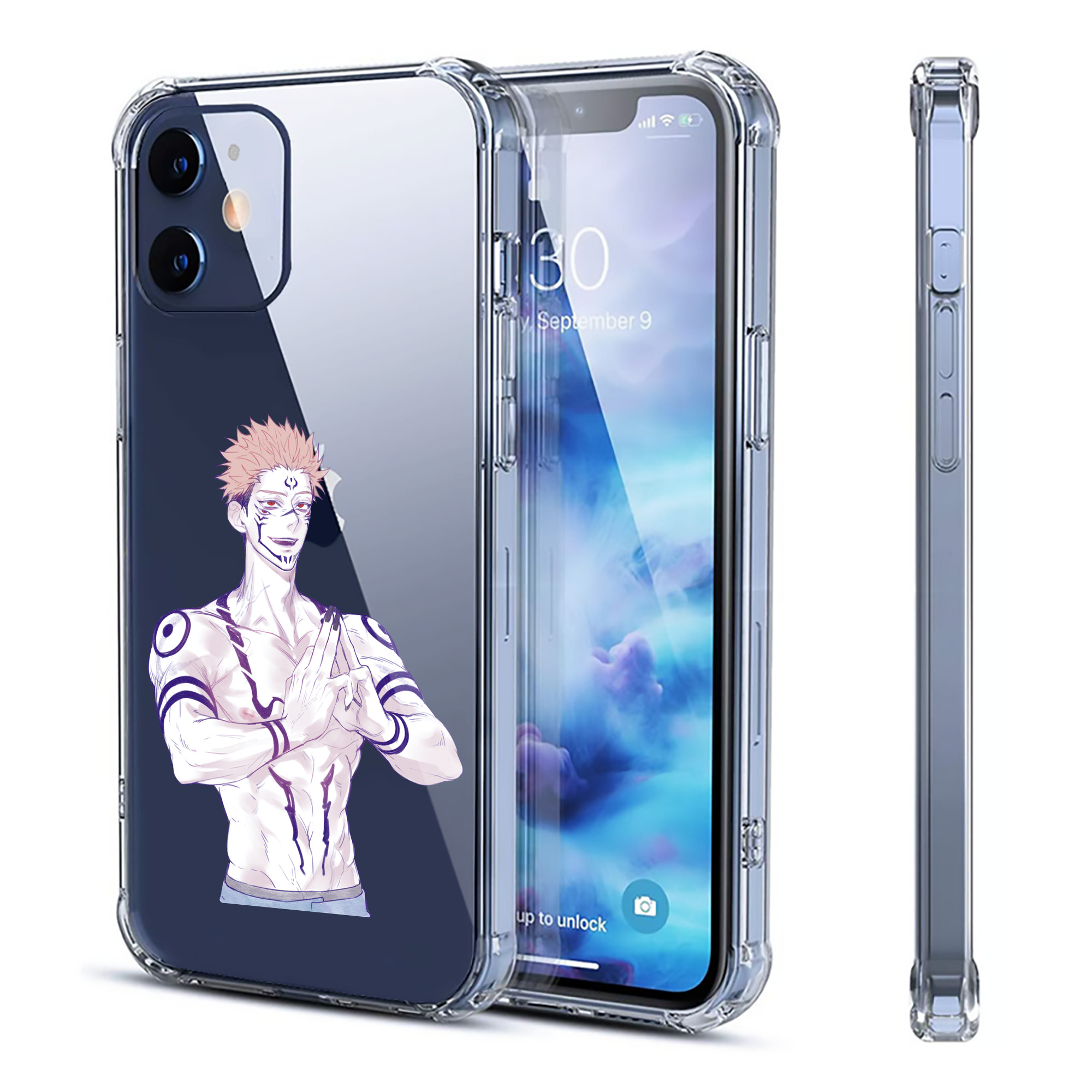 （画像用） 呪術廻戦 Jujutsu Kaisen 【iPhone 12シリーズ対応】透明スマホケース（クリアソフトケース）
